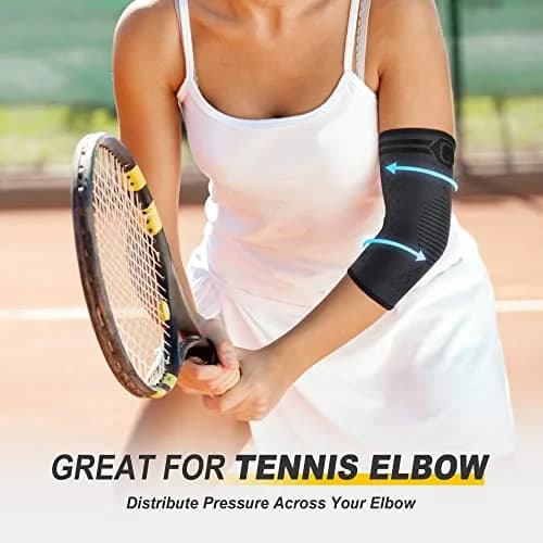 CAMBIVO Elbow Brace Compression Sleeve 2 Pack, Tennis & Golfer's Elbow Support, Large (20cm/7.8in) thumbnail 6