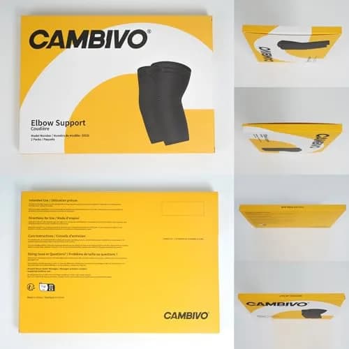 CAMBIVO Elbow Brace Compression Sleeve 2 Pack, Tennis & Golfer's Elbow Support, Large (20cm/7.8in) thumbnail 8