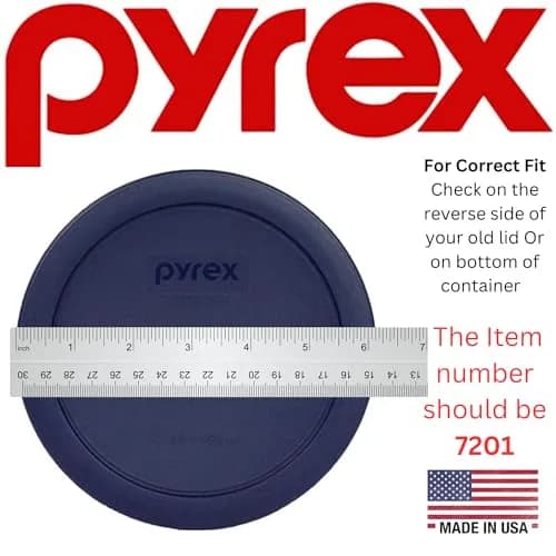 Pyrex 7201-PC 4-Cup Blue Food Storage Lid (4-Pack) 16.7cm x 16.7cm | Airtight Seal for Pyrex Bowls thumbnail 4