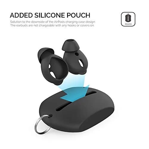 AHASTYLE Black Silicone Ear Tips for AirPods & EarPods, 4 Pairs (2 Large, 2 Small) | Passive Noise Reduction & Bass Enhancement thumbnail 5