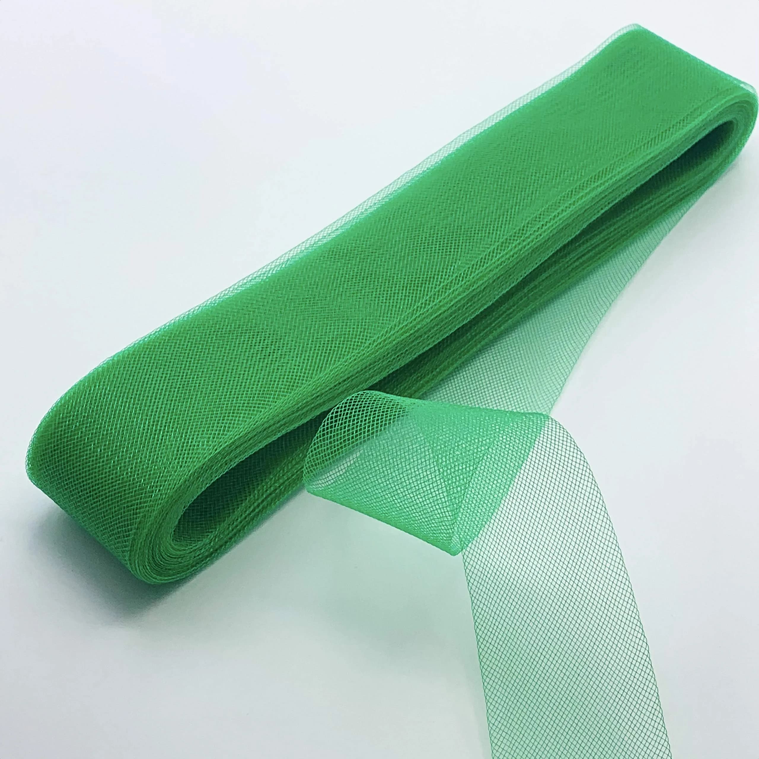 Top Trimming 2" Soft Horsehair Braid | 22 Yards, Green, Washable, Perfect for Garments & Millinery