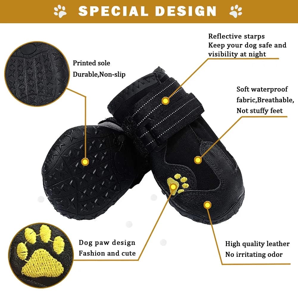 PK.ZTopia Waterproof Dog Boots 7.2 oz (203 g) | Rugged Anti-Slip Sole for Large Dogs - view 2