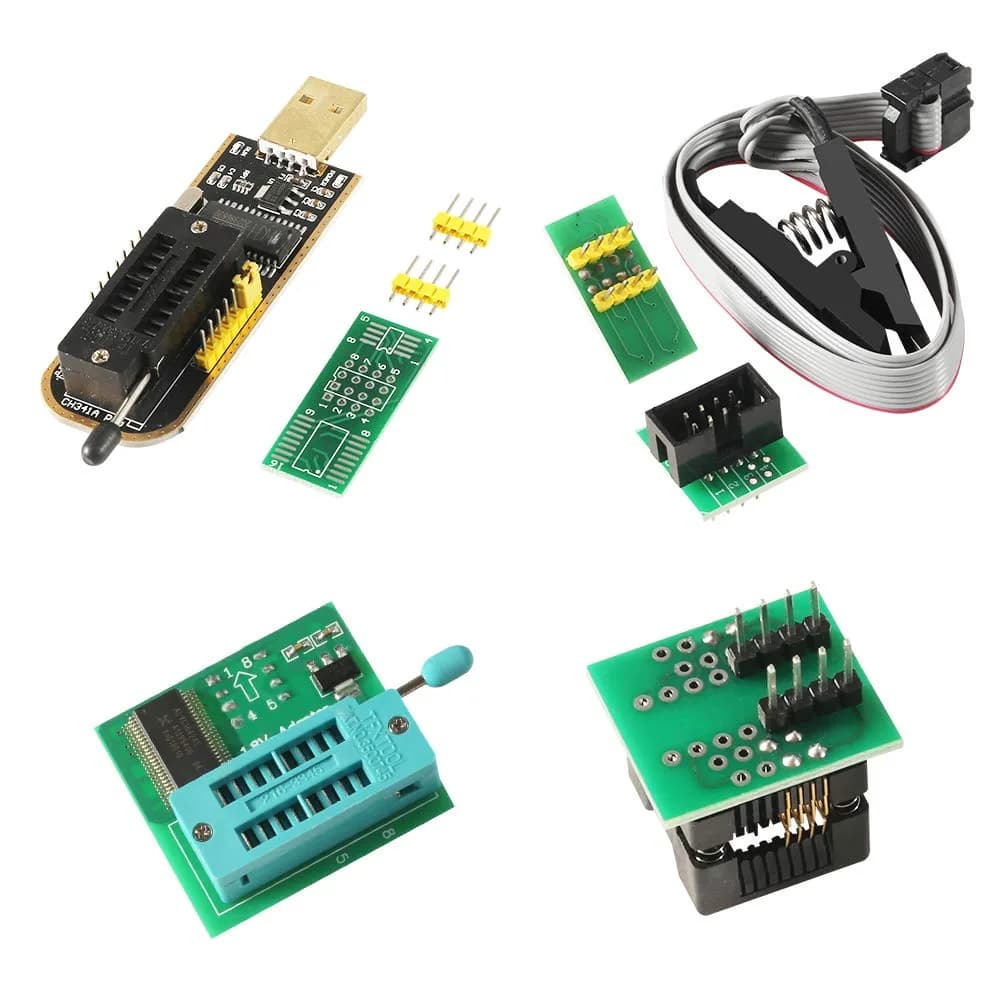 ACEIRMC SOIC8 SOP8 Test Clip For EEPROM 93CXX / 25CXX / 24CXX + CH341A 24 25 Series USB Programmer Module Kit (1 sets) — 1 sets