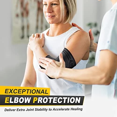 CAMBIVO Elbow Brace Compression Sleeve 2-Pack (20-28 cm Forearm) | Tennis & Golfer's Elbow Pain Relief thumbnail 5