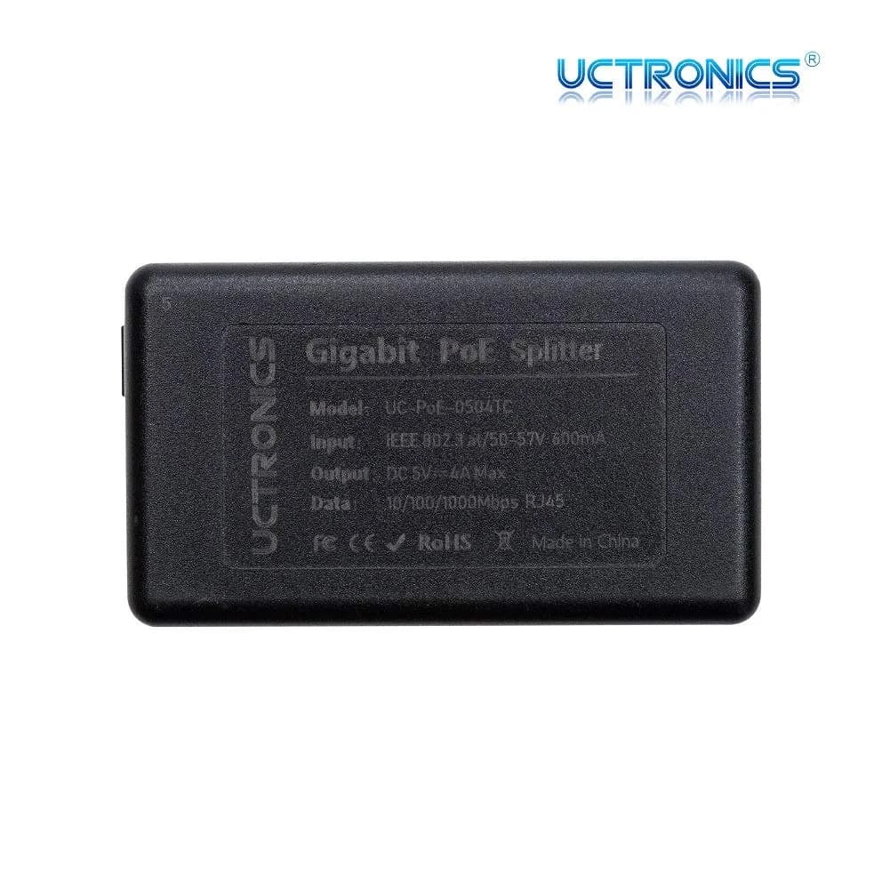 UCTRONICS USB-C PoE Splitter Gigabit, 5V 4A Power Supply for Raspberry Pi 4 & More | IEEE 802.3at/af - view 3