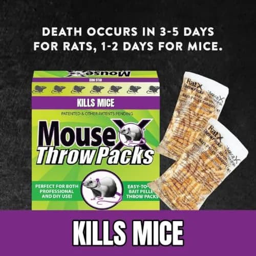 MouseX Rodent Control Bait Pellet Throw Packs for Rats & Mice – Poison Free, Pet Safe | Indoor & Outdoor Use Pellets |6 Throw Packs thumbnail 3