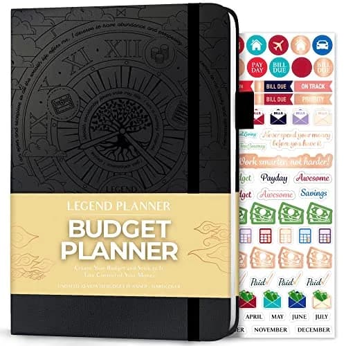 Legend Planner Budget Planner Undated Monthly Budgeting & Bill Book Black A5 (14cm x 21cm) | Goal Setting & Financial Control thumbnail 1