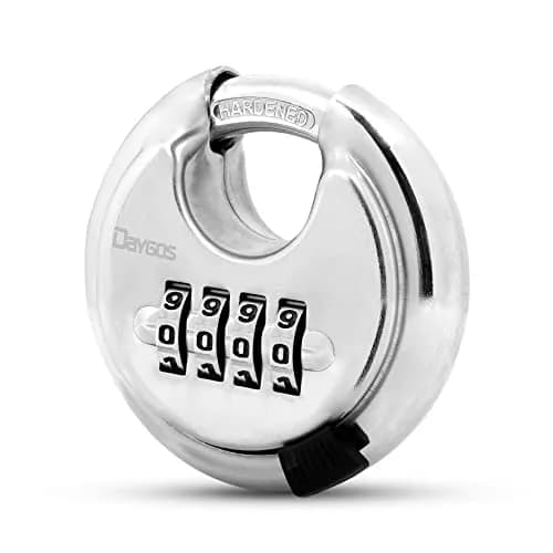 DAYGOS 4 Digit Combination Disc Padlock with Hardened Steel Shackle, 70mm Body, 10mm Shackle Diameter | Resettable Keyless Security for Sheds, Gates, Storage Units thumbnail 8