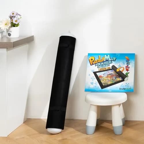 LAVIEVERT 1500 Piece Jigsaw Puzzle Mat Roll Up Board with Inflatable Tube & Elastic Bands | Black, 46 x 26in thumbnail 8