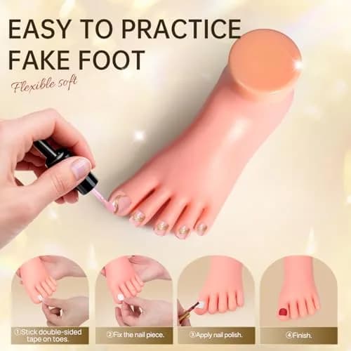 AORAEM Flexible Silicone Nail Training Foot Model | Practice Pedicure Mannequin with Movable Toes thumbnail 4