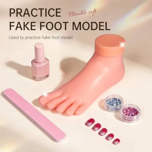 AORAEM Flexible Silicone Nail Training Foot Model | Practice Pedicure Mannequin with Movable Toes thumbnail 5