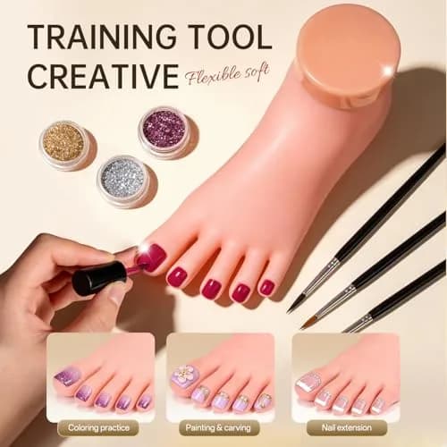AORAEM Flexible Silicone Nail Training Foot Model | Practice Pedicure Mannequin with Movable Toes thumbnail 6