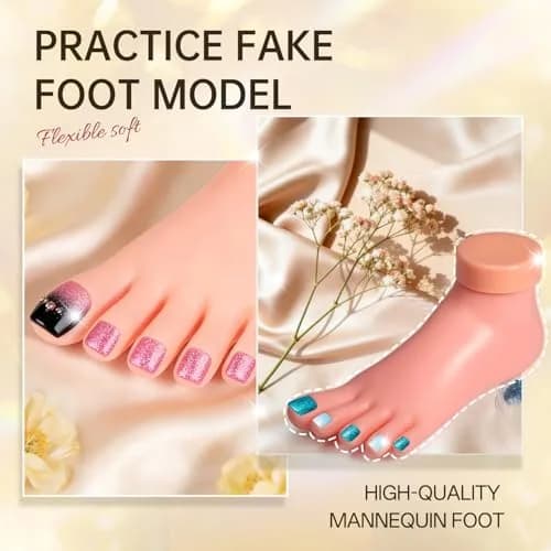 AORAEM Flexible Silicone Nail Training Foot Model | Practice Pedicure Mannequin with Movable Toes thumbnail 7
