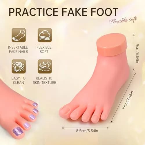 AORAEM Flexible Silicone Nail Training Foot Model | Practice Pedicure Mannequin with Movable Toes thumbnail 2