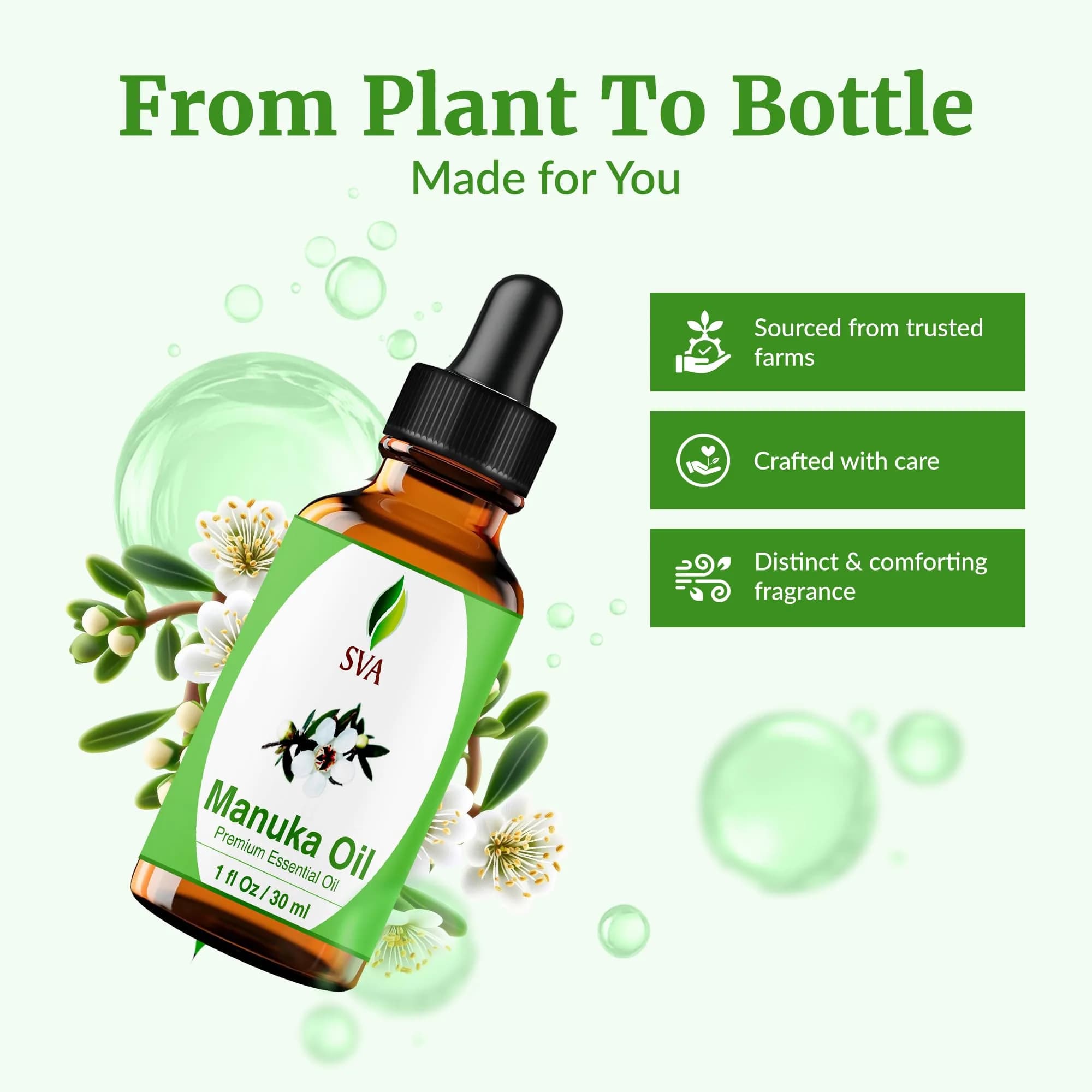 SVA Organics Manuka Essential Oil 1 Fl Oz (30 ml) - Pure & Natural - view 4
