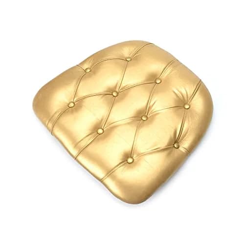 Commercial Seating Products Gold Tufted Vinyl Cushions Chairs, 4-Pack | Durable Indoor & Outdoor Seat Cushions thumbnail 1