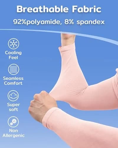 KMMIN Arm Sleeves UV Protection Sleeves for Men & Women | UPF 50 Sunblock, Cooling & Breathable (Middle) thumbnail 5