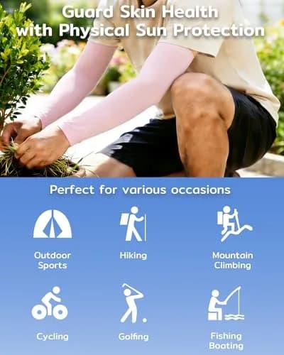KMMIN Arm Sleeves UV Protection Sleeves for Men & Women | UPF 50 Sunblock, Cooling & Breathable (Middle) thumbnail 7