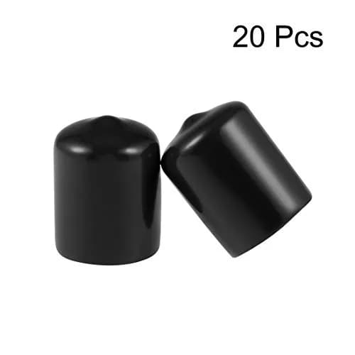 uxcell Black Rubber End Caps 20mm (0.79 inch) ID | Protects Floors & Threads thumbnail 2