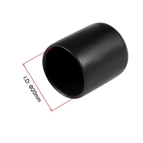 uxcell Black Rubber End Caps 20mm (0.79 inch) ID | Protects Floors & Threads thumbnail 3