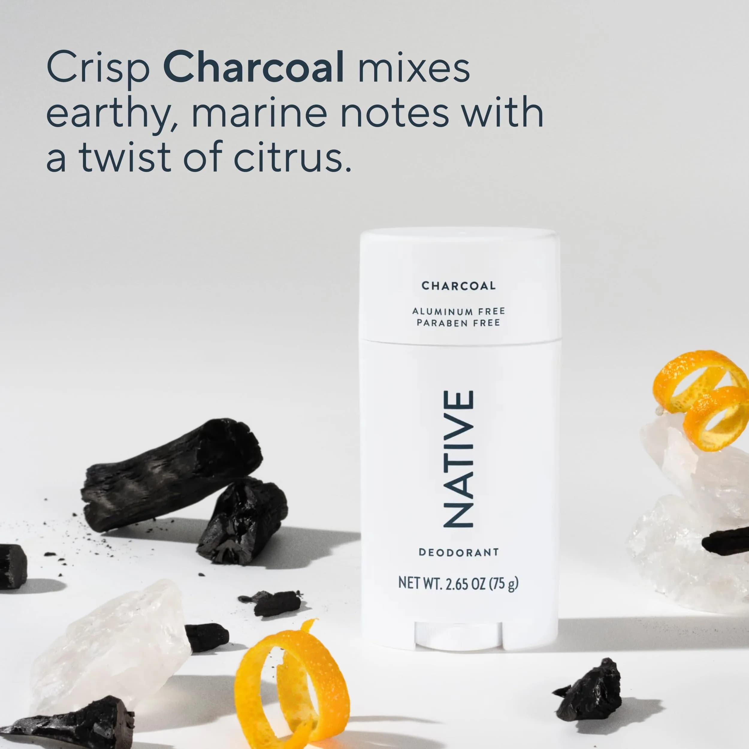 Native Natural Deodorant Charcoal 75g (2.65oz) | 72-Hour Odor Control - view 4