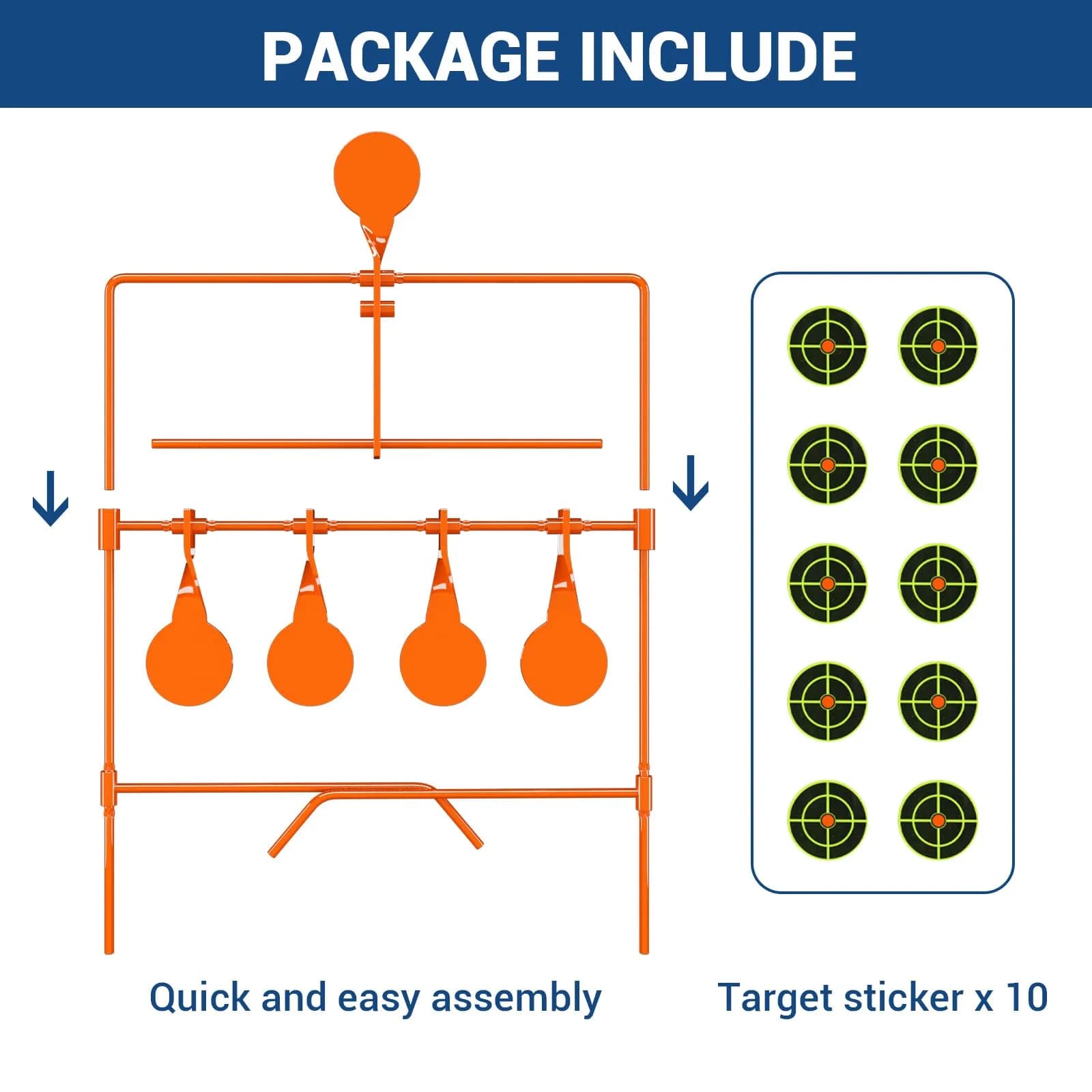 Highwild .22 Caliber Auto Resetting Steel Target with 2.5" Shooting Plates | Neon Orange - view 6