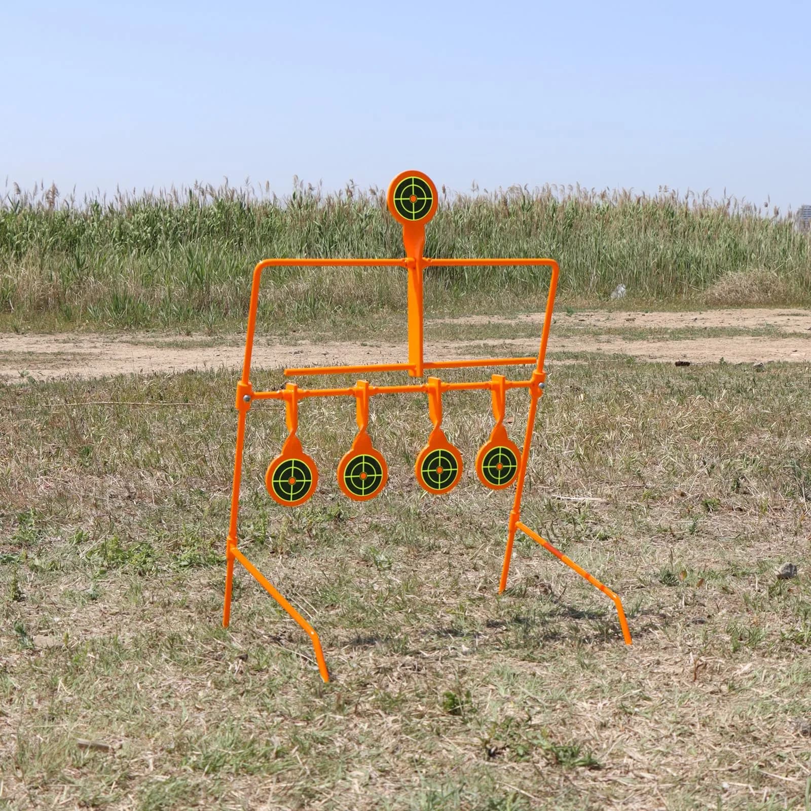 Highwild .22 Caliber Auto Resetting Steel Target with 2.5" Shooting Plates | Neon Orange - view 7