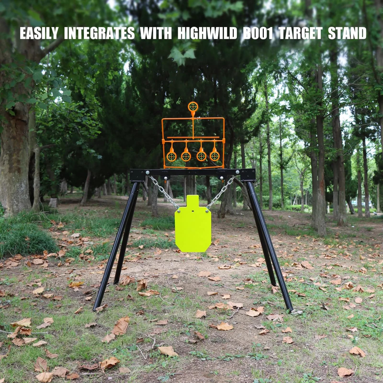 Highwild .22 Caliber Auto Resetting Steel Target with 2.5" Shooting Plates | Neon Orange - view 8