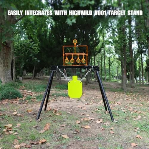 Highwild .22 Caliber Auto Resetting Steel Target with 2.5" Shooting Plates | Neon Orange thumbnail 8