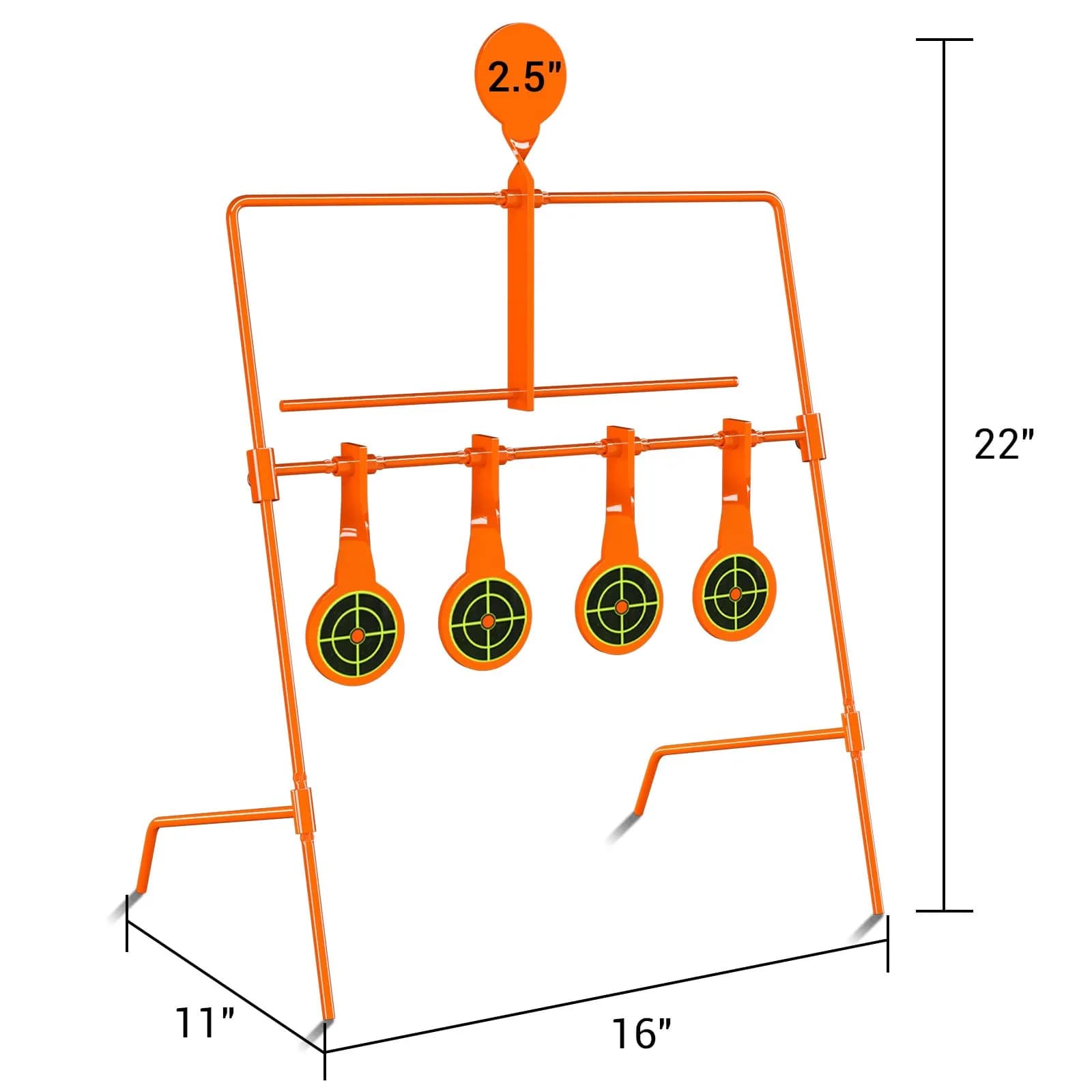 Highwild .22 Caliber Auto Resetting Steel Target with 2.5" Shooting Plates | Neon Orange - view 2