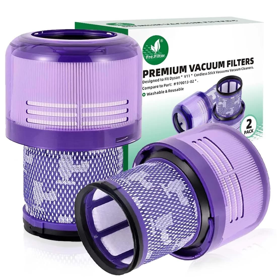 Fre.Filtor HEPA Vacuum Filter 2 Pack | True HEPA Filtration for Dyson V11/V15 - main product image