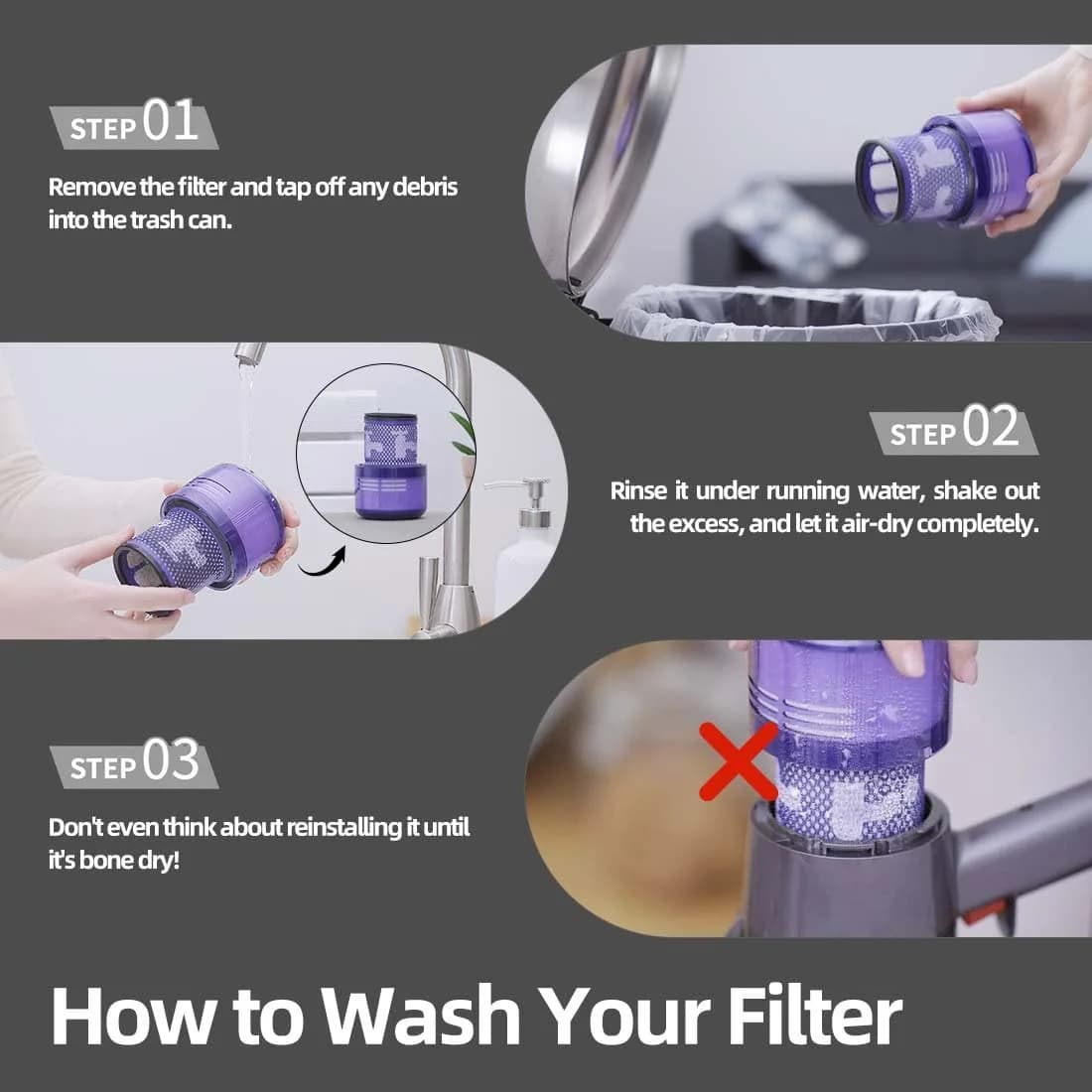 Fre.Filtor HEPA Vacuum Filter 2 Pack | True HEPA Filtration for Dyson V11/V15 - view 7