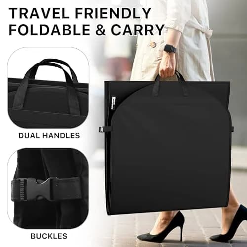 Simple Houseware 43" Travel Garment Bag with Pockets | Heavy Duty Suit Bag for Suits & Dresses thumbnail 5