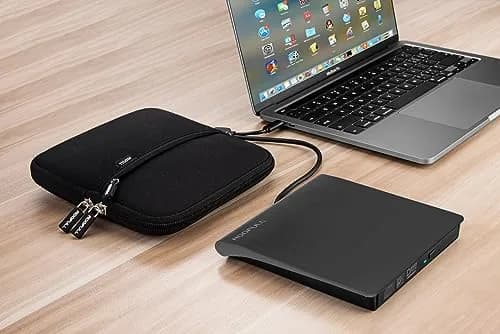 ROOFULL External CD DVD Drive with Case, USB 3.0 Type-C, 15.6cm (5.5in) | Reads & Writes CDs/DVDs thumbnail 6