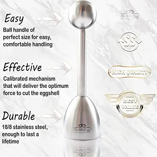 NobleEgg Egg Topper Opener Cracker Tool | Stainless Steel Soft-Boiled Egg Cutter (1-Pack) thumbnail 6