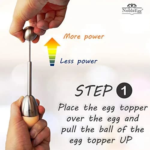 NobleEgg Egg Topper Opener Cracker Tool | Stainless Steel Soft-Boiled Egg Cutter (1-Pack) thumbnail 2