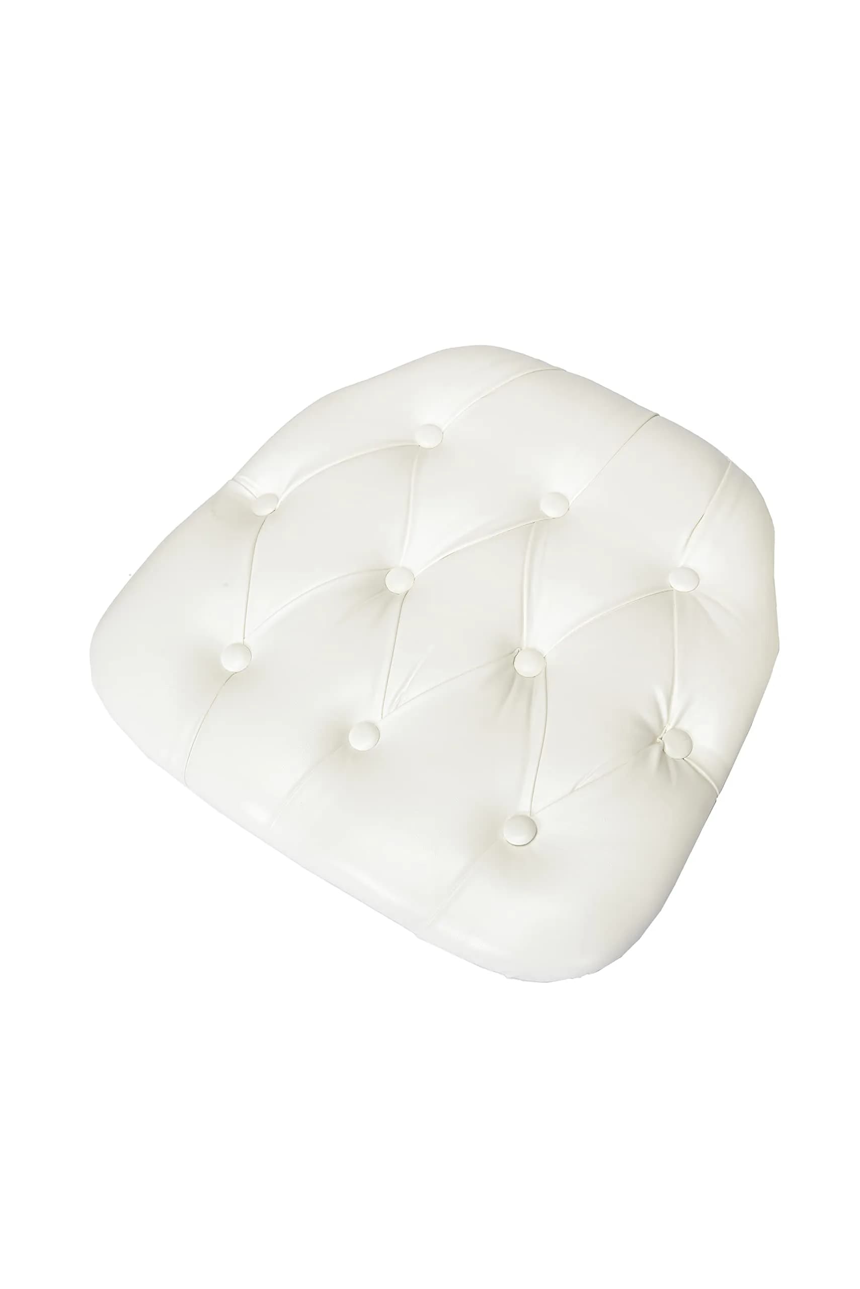 Commercial Seating Products White Tufted Vinyl Cushions 6-Pack | Indoor & Outdoor Seat Comfort