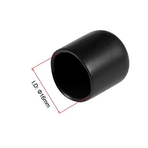 uxcell Black 20pcs Rubber End Caps 16mm ID | Protects Floors & Threads thumbnail 3