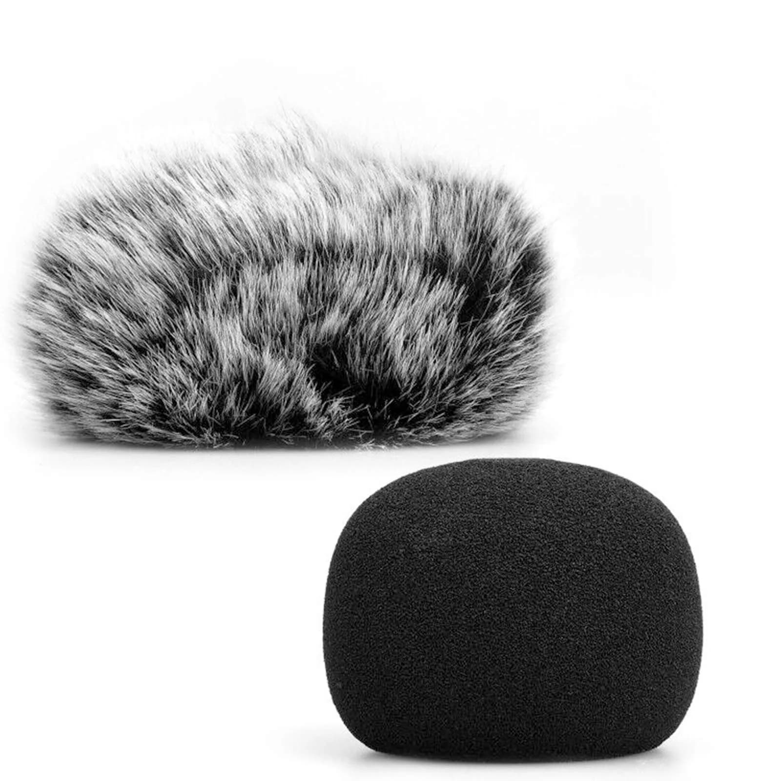 ChromLives Microphone Windscreen Combo Pack: Furry Muff + Foam Cover for Zoom H1/H1n Recorders | 2-Piece Set - main product image
