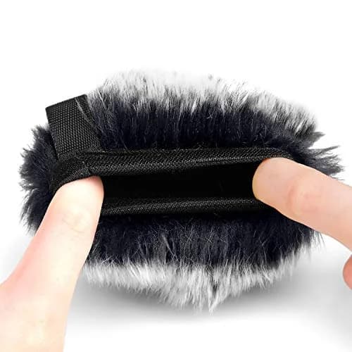ChromLives Microphone Windscreen Combo Pack: Furry Muff + Foam Cover for Zoom H1/H1n Recorders | 2-Piece Set thumbnail 5