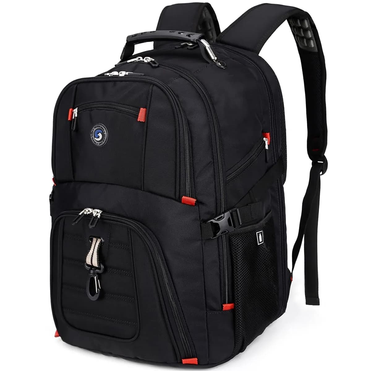 SHRRADOO Large Travel Laptop Backpack for Women, Work College Backpacks with Combination Lock, 50L Capacity, Purple — Black / X-Large / Travel Backpacks