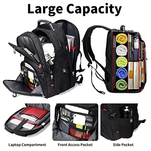 SHRRADOO Extra Large Travel Laptop Backpack for Men, Work College Backpacks | 50L Capacity, Fits 17 Inch Laptops thumbnail 3