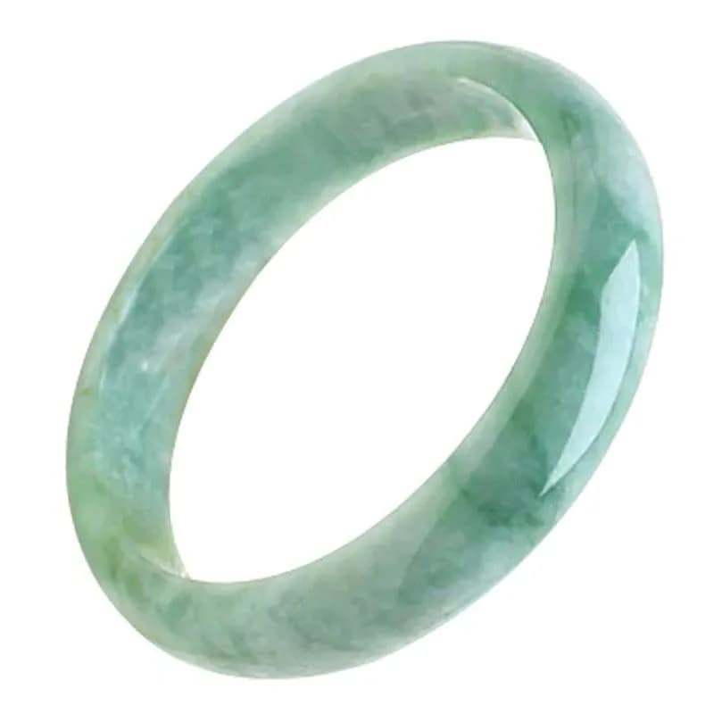 Zimlove Natural Jade Bangle Bracelet for Women 60mm | Classic Retro Chinese Style Green Hand Jade thumbnail 1
