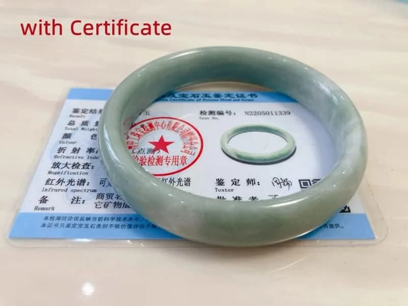 Zimlove Natural Jade Bangle Bracelet 62mm | Chinese Style Green Hand Jade Bracelets thumbnail 9