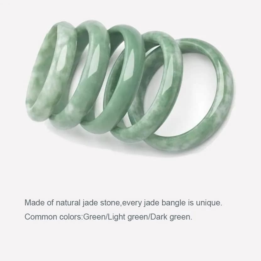 Zimlove Natural Jade Bangle Bracelet 62mm | Chinese Style Green Hand Jade Bracelets thumbnail 5