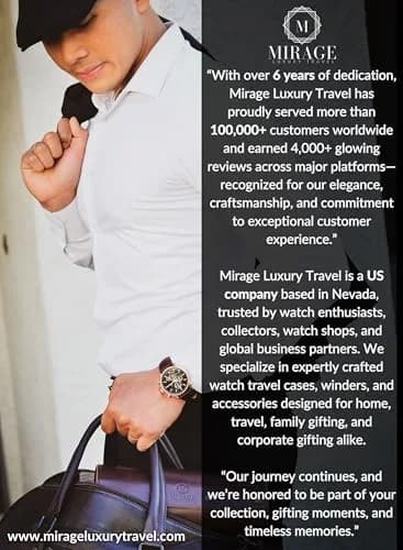 M Mirage Luxury Travel 3-Slot Watch Roll Case for Travel & Display | Espresso Brown Vegan Leather thumbnail 8