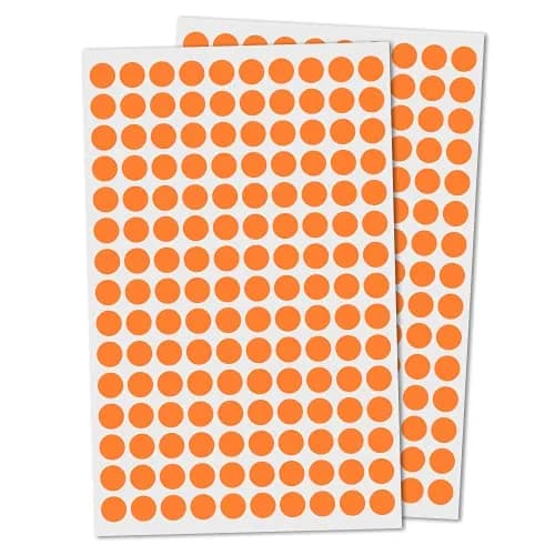 TownStix Orange 3000 Pack Label | 0.375" Round Dot Stickers for Office & School thumbnail 1