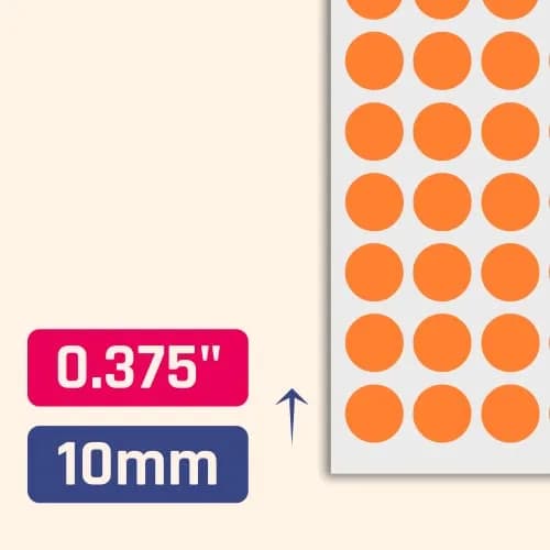 TownStix Orange 3000 Pack Label | 0.375" Round Dot Stickers for Office & School thumbnail 2