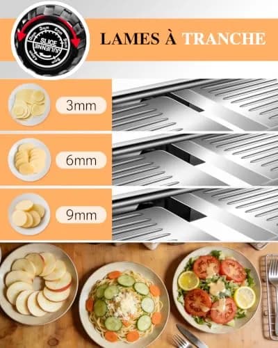 MASTERTOP Adjustable Mandoline Food Slicer, Stainless Steel Vegetable Cutter with 5 Blades | Safe Kitchen Tool for Salads & Chips thumbnail 3