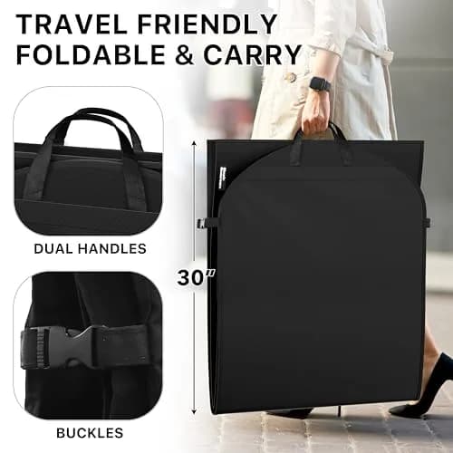 Simple Houseware 60" Travel Garment Bag with Pockets | Heavy Duty 300D Polyester, Foldable & Breathable, 26"W x 60"H thumbnail 5